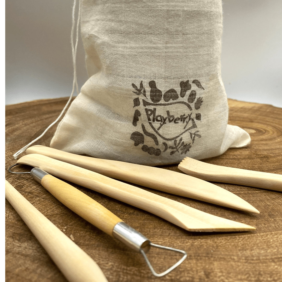 AUTUMN PLAYDOUGH AND WOODEN CRAFT TOOLS