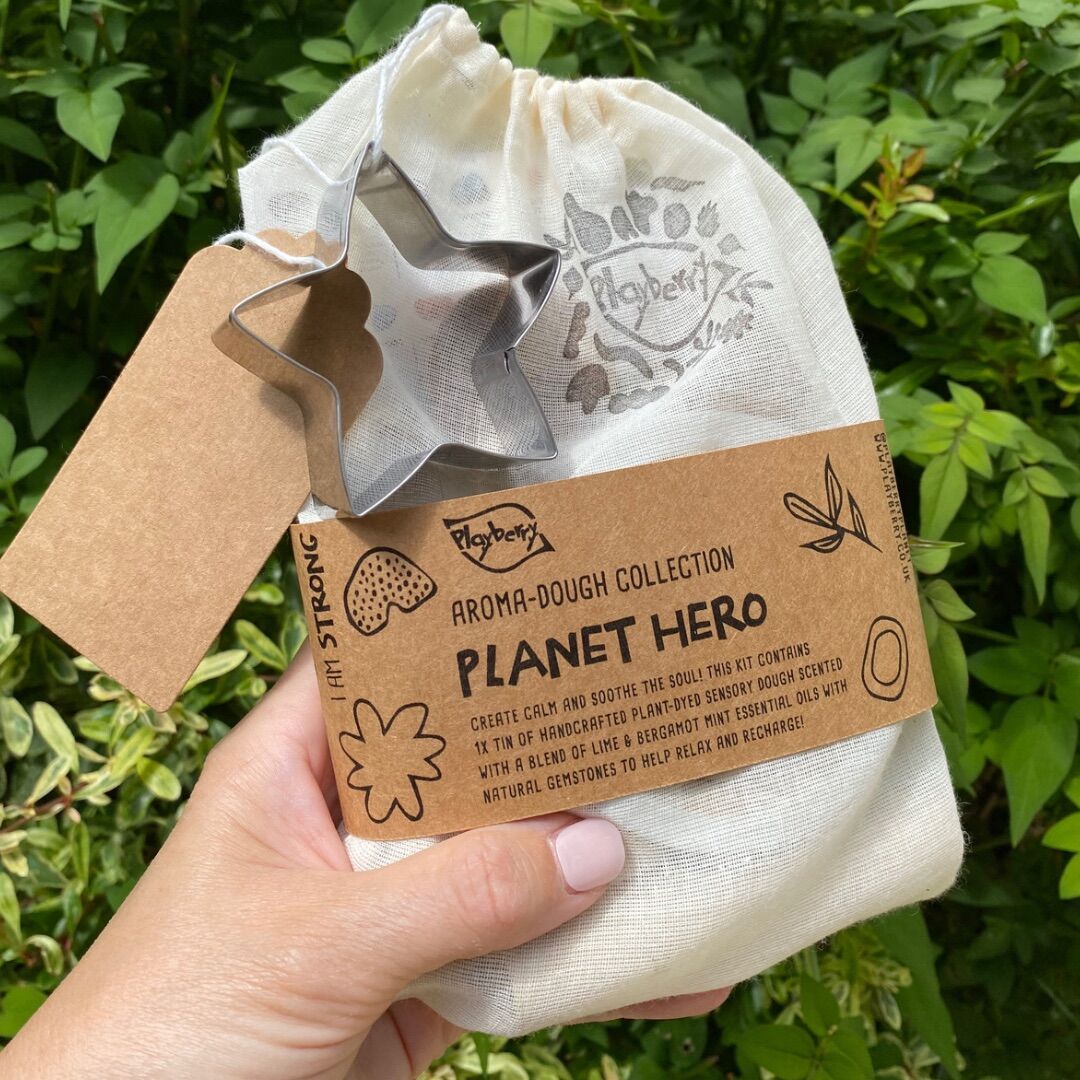 planet kind playdough kit with gemstones and star cutter